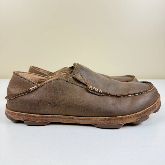 Olukai Moloa Men\'s Leather Slip On
